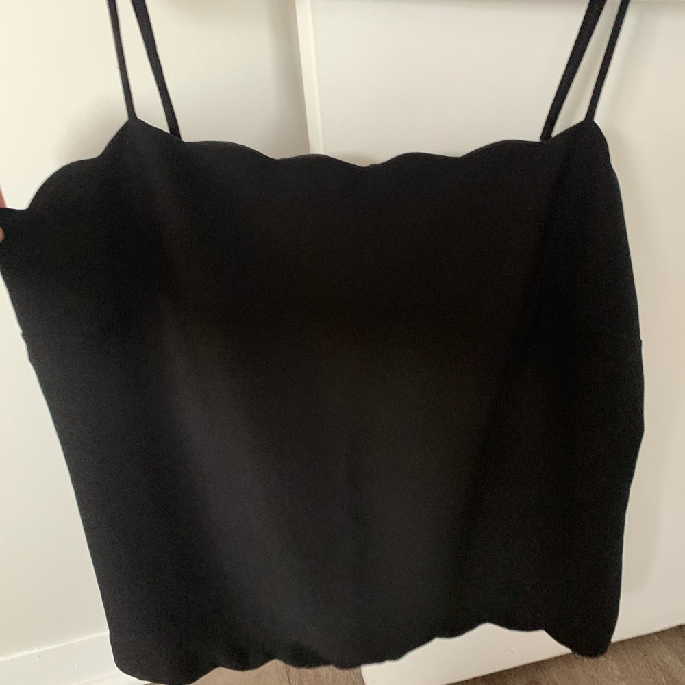 Banana Republic scalloped Black Camisole Top